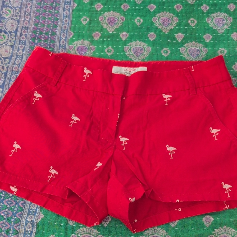 Bundle 2 For $17 Or 3/$23 J. Crew Red Flamingo Print High Waist Shorts
